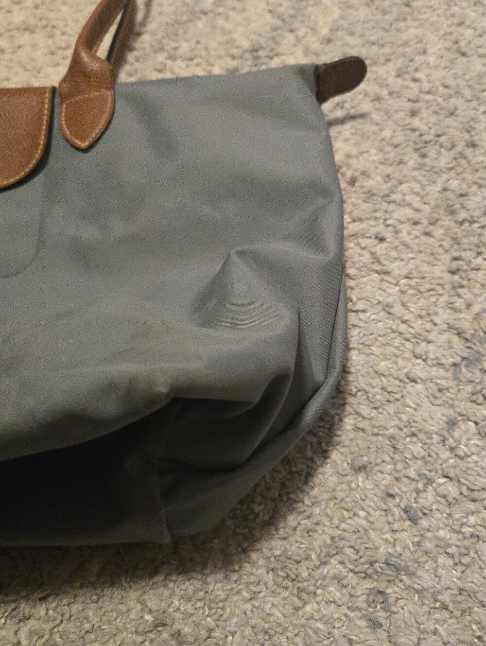Longchamp Le Pliage Large Tote Bag Grey Blue Nylon Shoulder Shopping Travel L - Picture 5 of 15